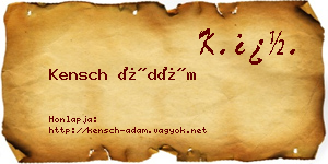 Kensch Ádám névjegykártya